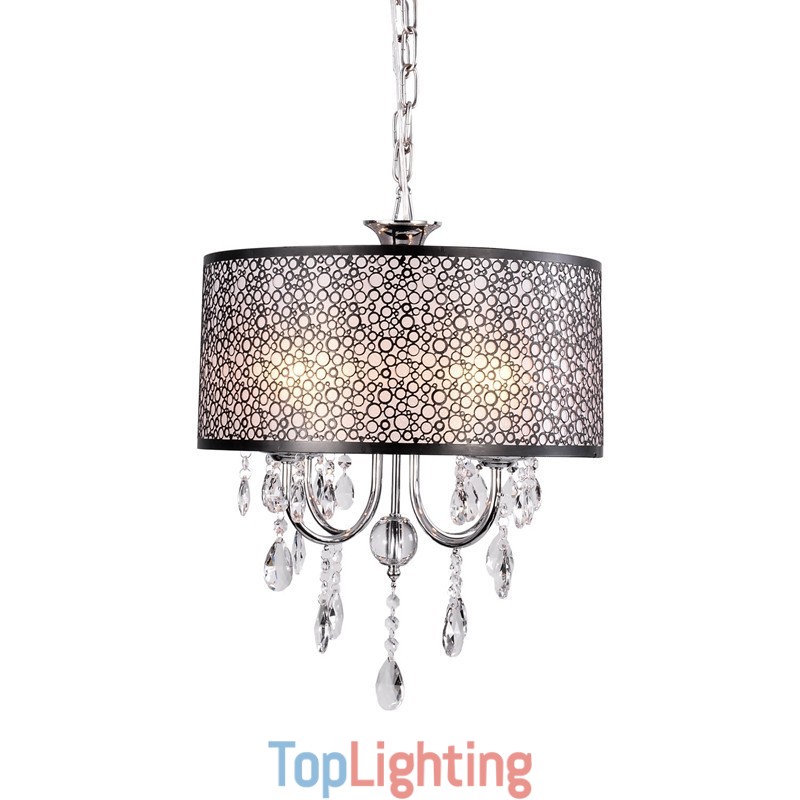 Traditional Classic Crystal Chrome Metal Chandelier