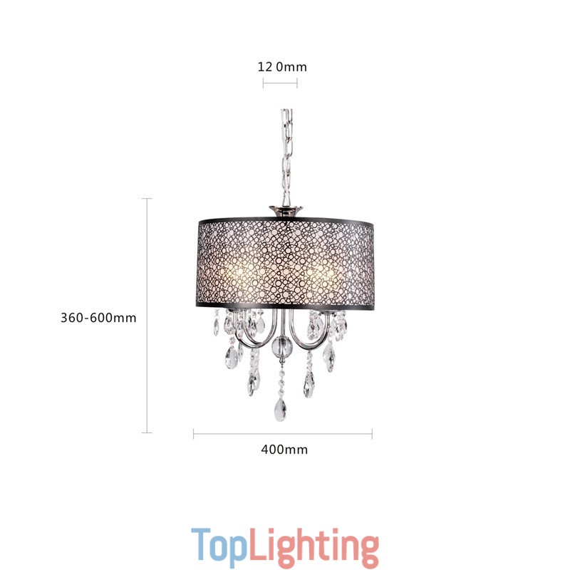 Traditional Classic Crystal Chrome Metal Chandelier