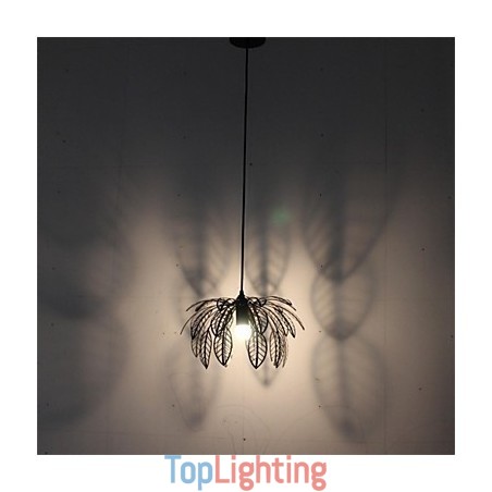 Simple Retro Single Head Leaf Shaped Iron Chandelier Simple Retro Single Head Leaf Shaped Iron Chandelier