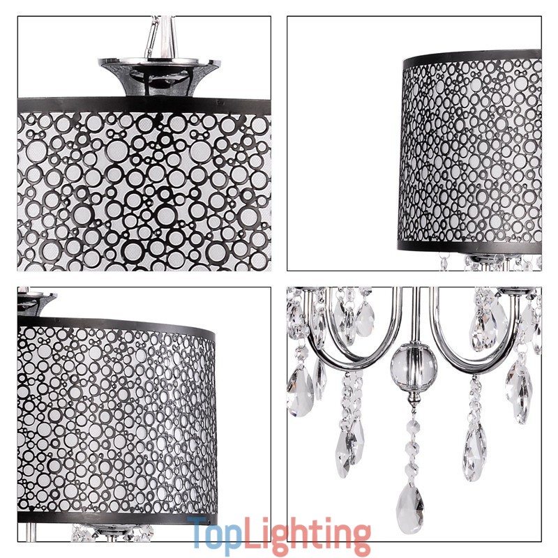 Traditional Classic Crystal Chrome Metal Chandelier