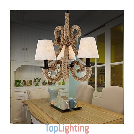 Retro Minimalist Creative Rope Chandelier Retro Minimalist Creative Rope Chandelier