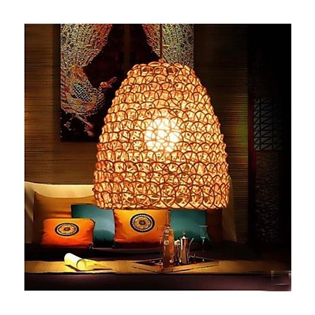 Retro Round Rattan Garden Lamp Shade Retro Round Rattan Garden Lamp Shade