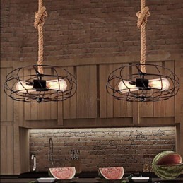 Vintage American Lron Rope Creative Industrial Fan Chandelier