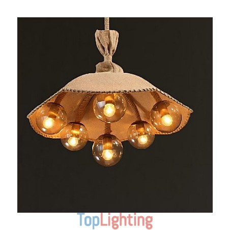 Country Painting Metal Chandelier Pendant LightBedroom
