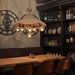 Country Painting Metal Chandelier Pendant LightBedroom