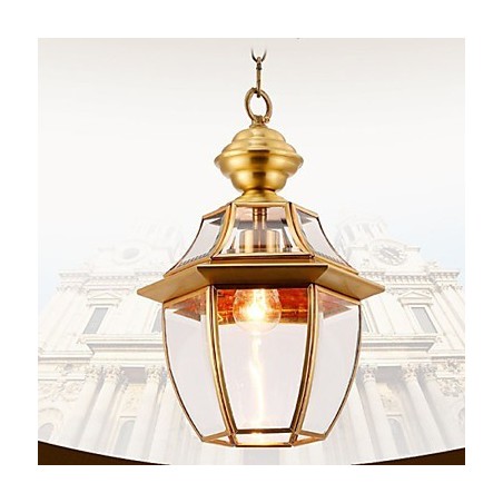 American Country Small Pendant all Copper Single Glass C American Country Small Pendant all Copper Single Glass C