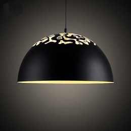 Vintage Style Minimalist 1 Light Pendant with Carved Shade Pendant Light