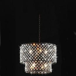 Modern Contemporary Drum Crystal Painting Pendant Light