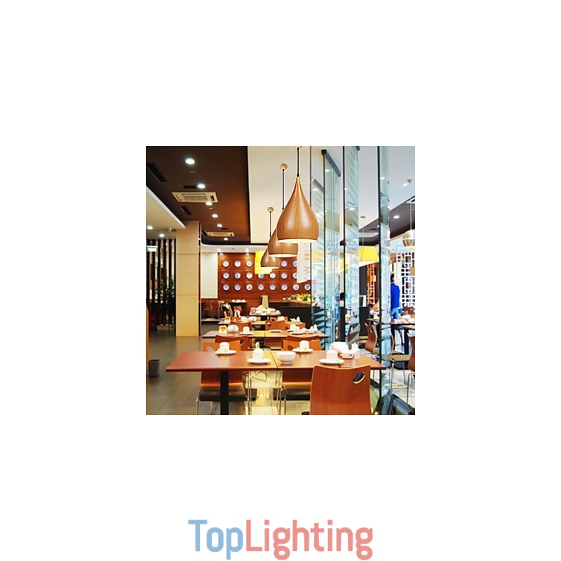 Retro Pendant Light Wood Grain Metal Cafe pendant lamps