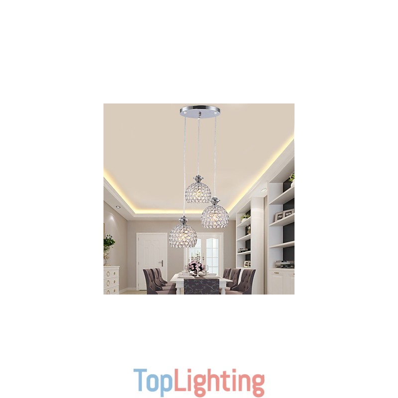 3 Heads Modern Contemporary Crystal Pendant Light