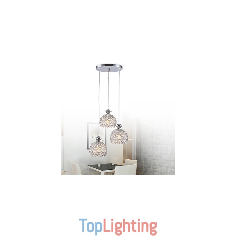 3 Heads Modern Contemporary Crystal Pendant Light