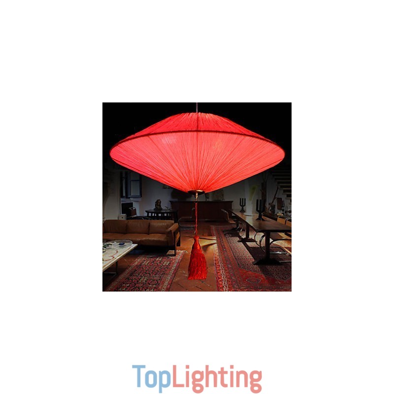 Lotus Leaf Modern Marine Cloth Art Droplight Of Red Lanterns Lamp Light
