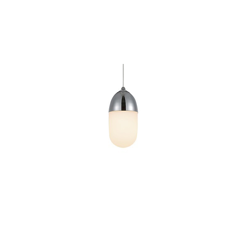 Mini Acorn Pendant Lamp 1 Light Mordern Simplicity Golden Chrome Wooden Color Finish Carbon Steel & Glass Droplight