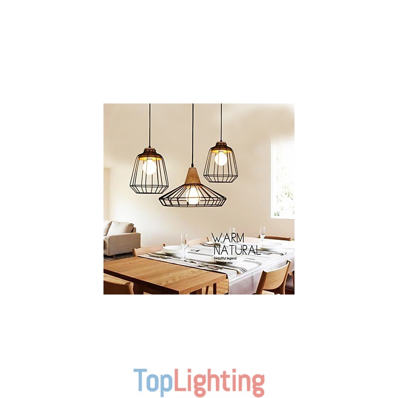 Nordic Creative Wrought Iron Chandelier Cafe Retro Net Droplight