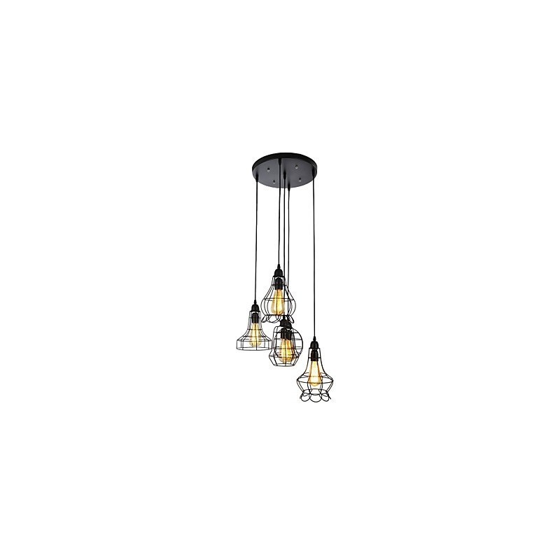 Country Mini Style Painting Metal Chandelier