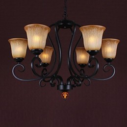 Traditional Classic Candle Style Painting Chandelier