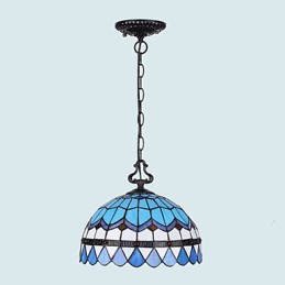 European Rural Creative Arts Stained Glass Chandelier Restoring Ancient Ways Lamp Light