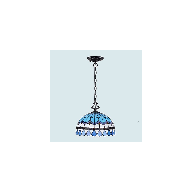 European Rural Creative Arts Stained Glass Chandelier Restoring Ancient Ways Lamp Light