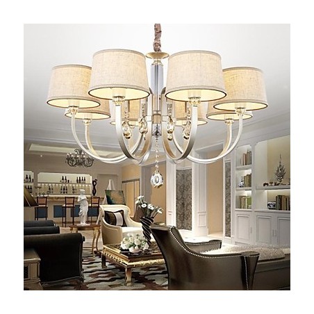 Country Crystal Silver Metal Chandelier Country Crystal Silver Metal Chandelier
