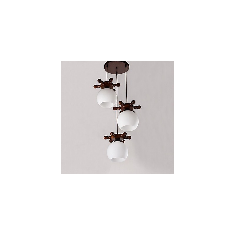 European Mediterranean Ship rudder Glass Dining Pendant Simple Modern Solid Wood lamps