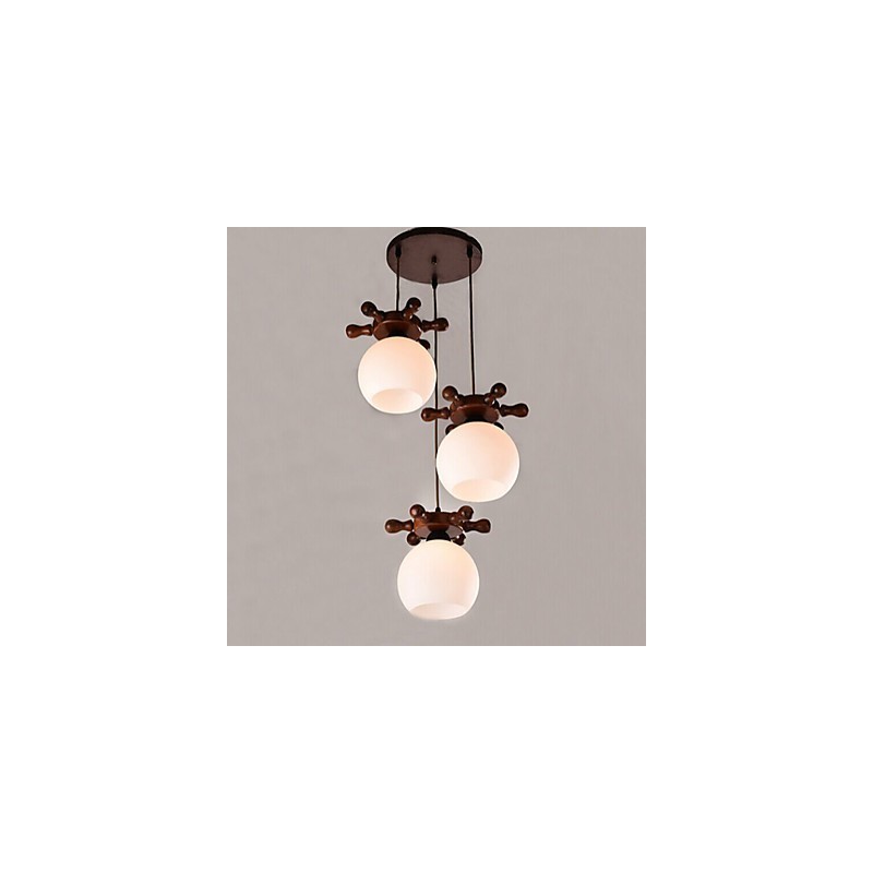 European Mediterranean Ship rudder Glass Dining Pendant Simple Modern Solid Wood lamps