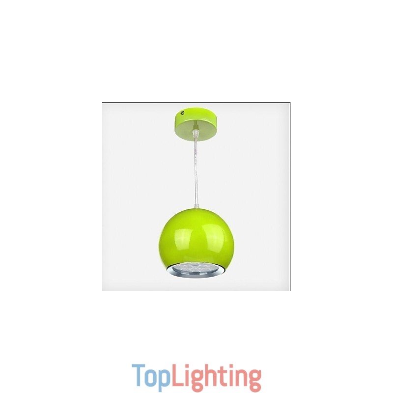 Modern Contemporary Globe Painting Metal Pendant Light