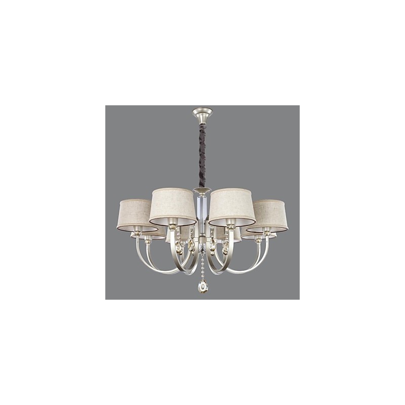 Country Crystal Silver Metal Chandelier