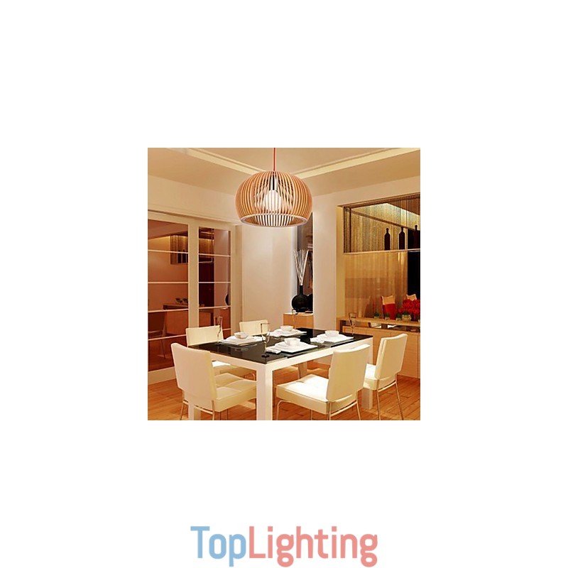 Design Style Circular Feature L Pendant Light 1 Light Wooden