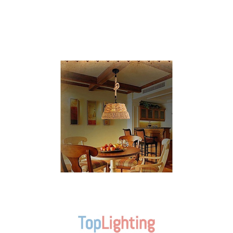 Loft Industrial Wind Creative Nordic Hemp Rope Meals Chandelier Lamp