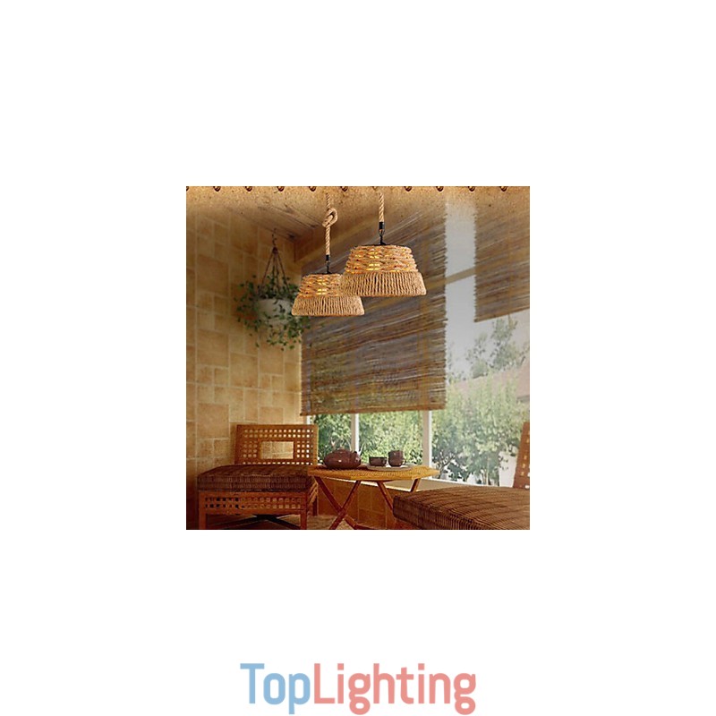 Loft Industrial Wind Creative Nordic Hemp Rope Meals Chandelier Lamp