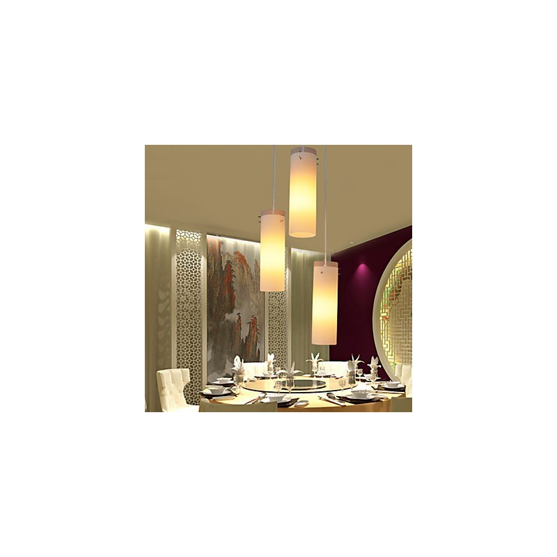 Cylindrical Glass Straight Single Head Drum Drum Simple Droplight Lamp Lighting