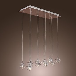 Modern Contemporary Crystal Chrome Metal Pendant Light