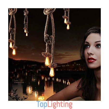Creative multifunction hemp rope chandelier Creative multifunction hemp rope chandelier