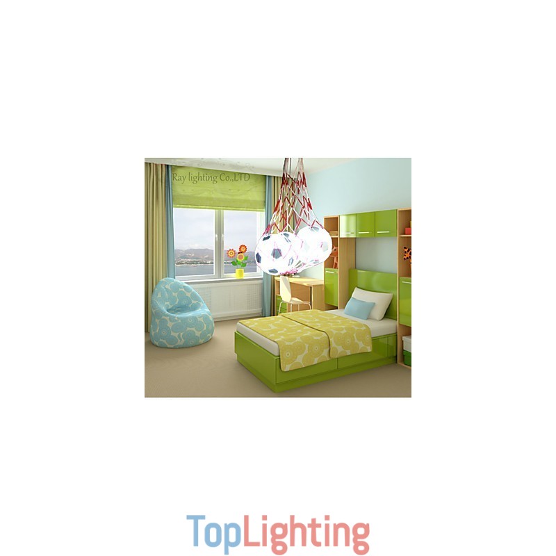 Children Football Modern Minimalist Pendant Lamp Boy Lights 3 Lights
