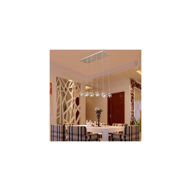 Modern Contemporary Crystal Chrome Metal Pendant Light