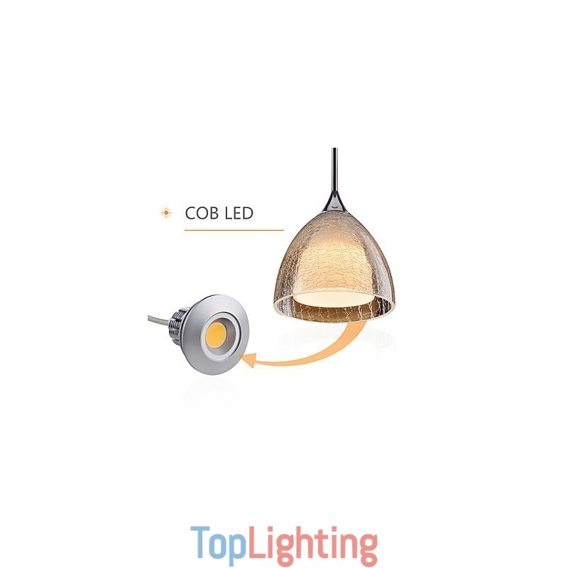 3 Light Two layer Pendant Island Light Crack Glass Polished Chrome