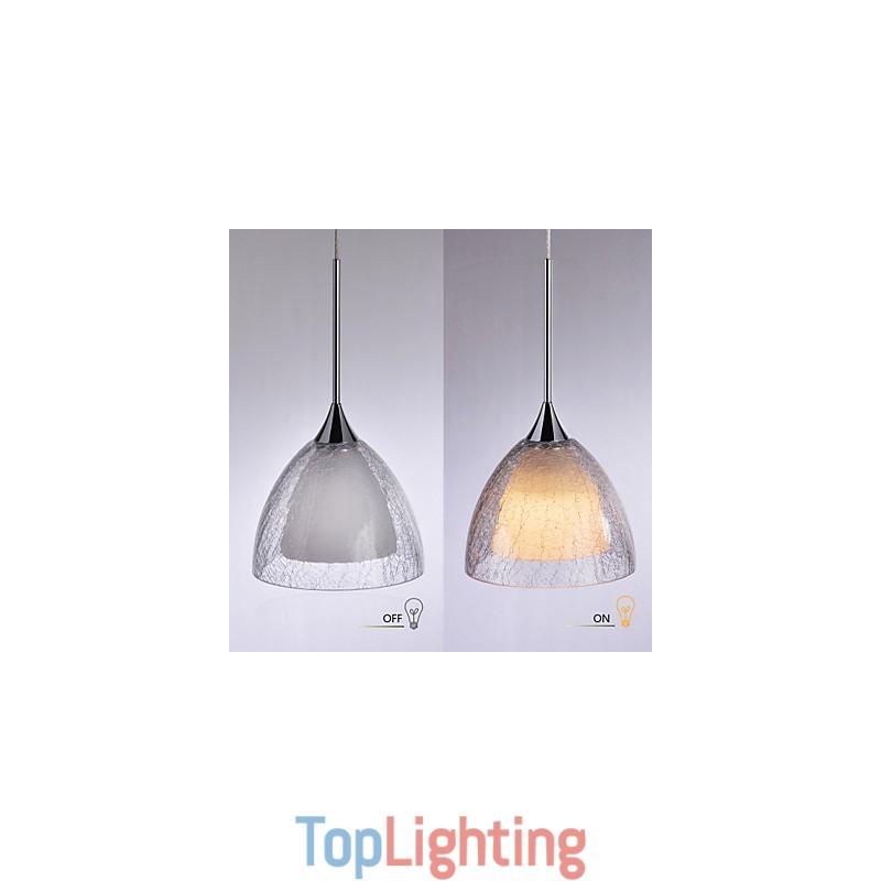 3 Light Two layer Pendant Island Light Crack Glass Polished Chrome