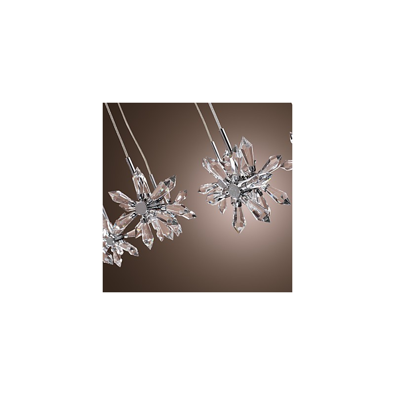 Modern Contemporary Crystal Chrome Metal Pendant Light