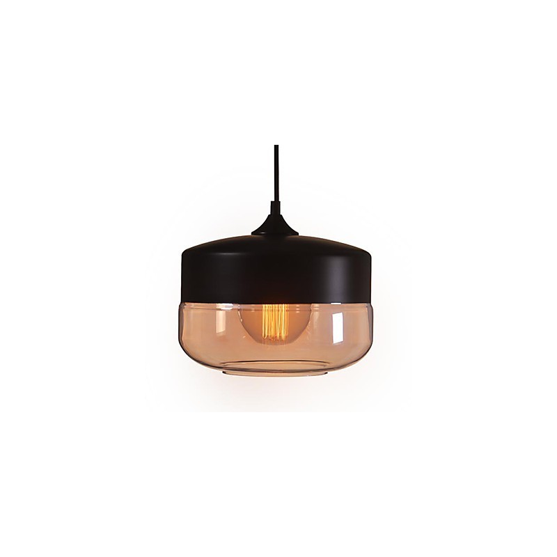 WestMenLights Vintage Modern Paint Glass Ceiling Lamp Pendant Light Black 250mm Diameter