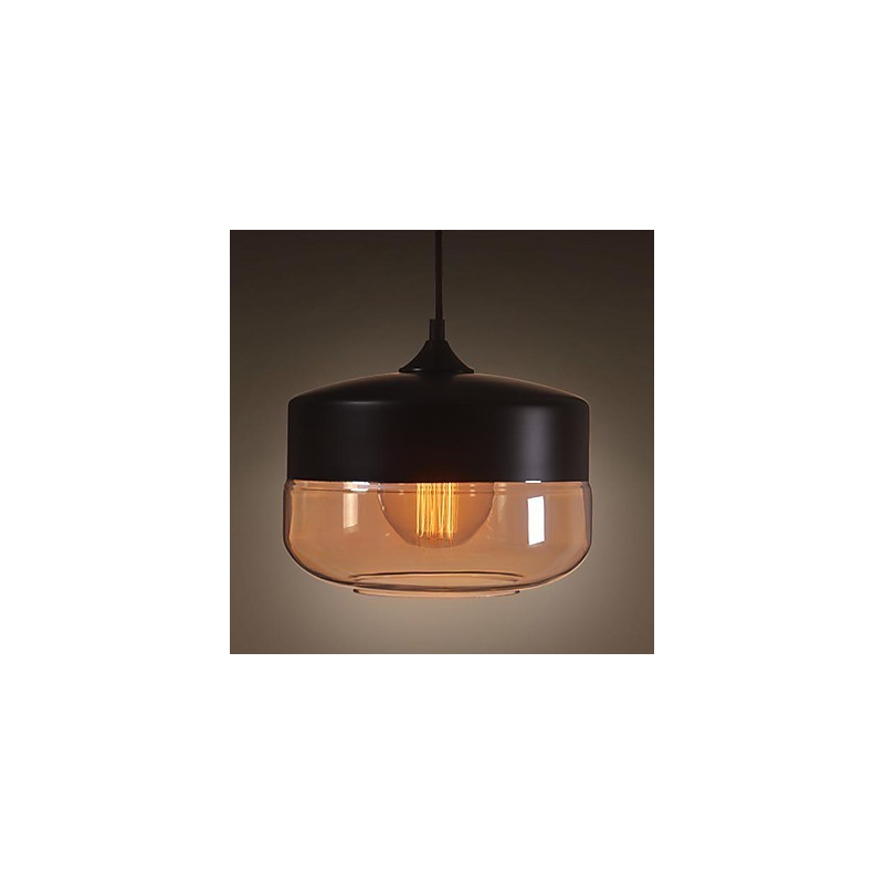 WestMenLights Vintage Modern Paint Glass Ceiling Lamp Pendant Light Black 250mm Diameter
