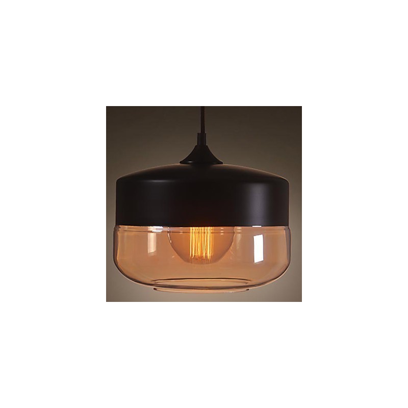 WestMenLights Vintage Modern Paint Glass Ceiling Lamp Pendant Light Black 250mm Diameter