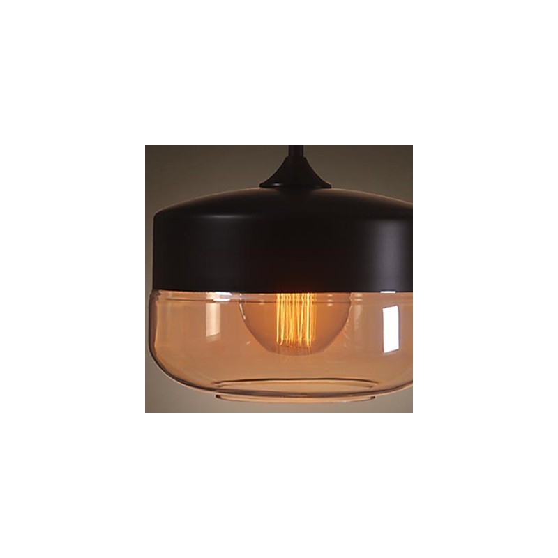 WestMenLights Vintage Modern Paint Glass Ceiling Lamp Pendant Light Black 250mm Diameter