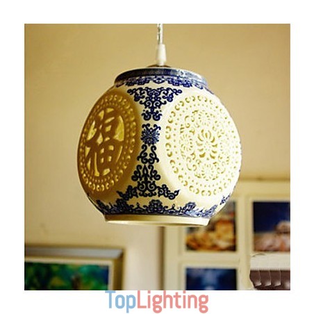 Retro Ceramic lamp lamp Stairs Blue Single Head Chandelier Creative Retro Ceramic lamp lamp Stairs Blue Single Head Chandelier Creative