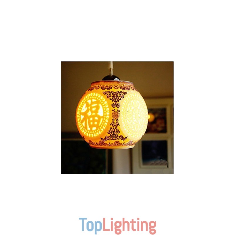 Retro Ceramic lamp lamp Stairs Blue Single Head Chandelier Creative