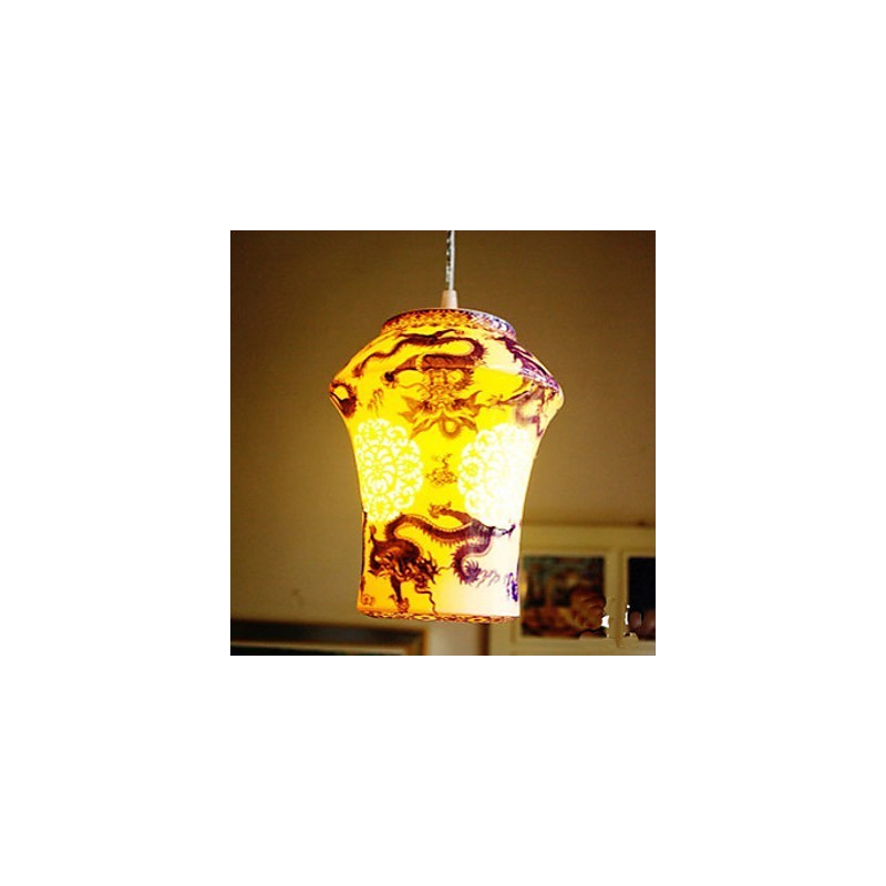 Retro Ceramic lamp lamp Stairs Blue Single Head Chandelier Creative