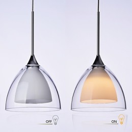 1 Light Two layer Pendant Island Light Clear Glass Polished Chrome