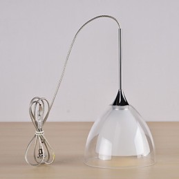 1 Light Two layer Pendant Island Light Clear Glass Polished Chrome