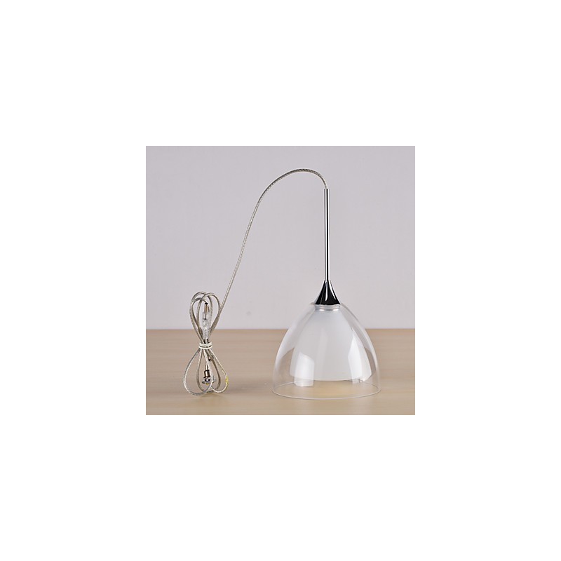 1 Light Two layer Pendant Island Light Clear Glass Polished Chrome