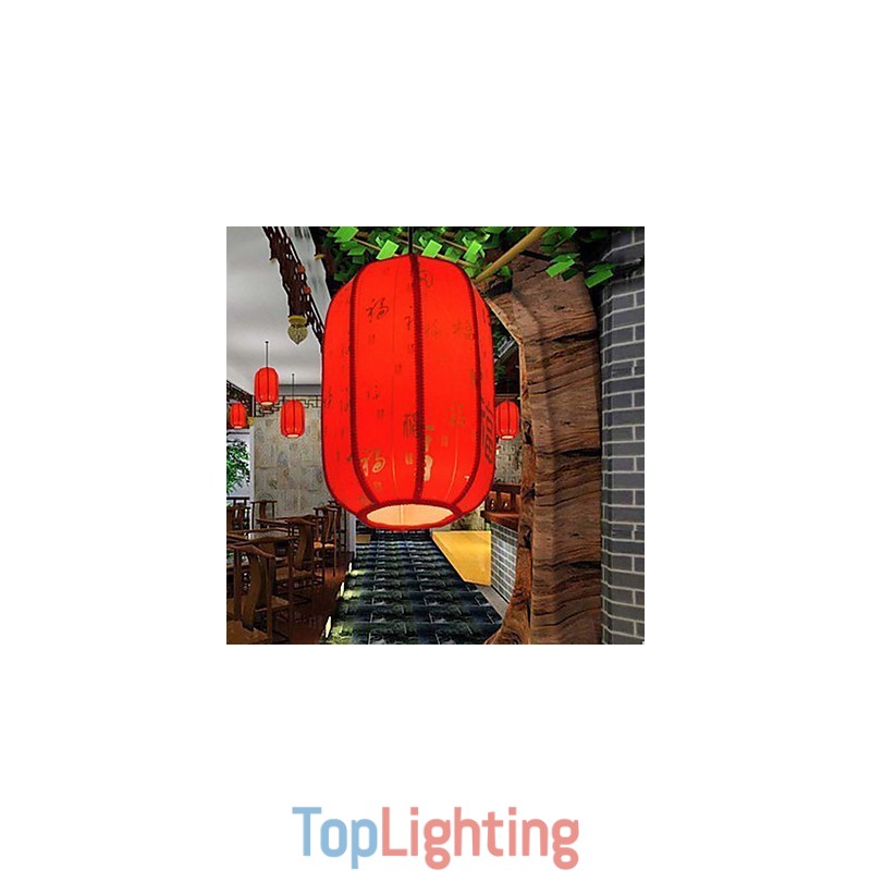 Archaize Sheepskin Red Lanterns Porch Droplight Lamp Light