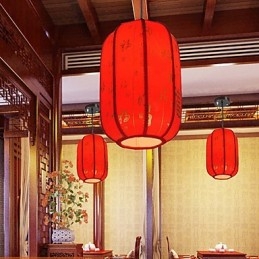 Archaize Sheepskin Red Lanterns Porch Droplight Lamp Light